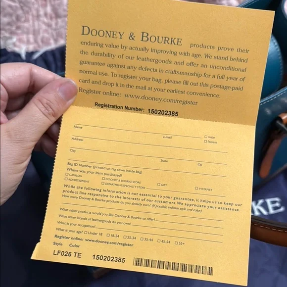 Dooney & Bourke Teal and Tan Leather Tote Bag - Picture 8 of 12